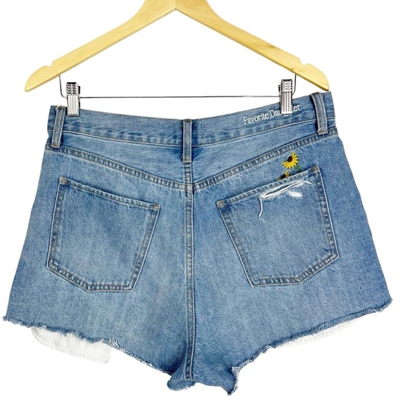 FAVORITE DAUGHTER The Juni High Rise Denim Jean Cut off Shorts Size 31 Sunflower - Picture 1 of 8